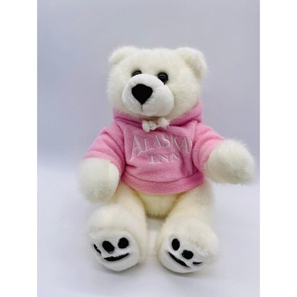 Alaskan Inn Plush Teddy Bear Pink Hoodie Cuddlebears Boo by Stuffed Animal House - Picture 1 of 7